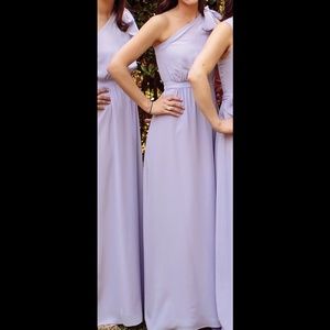 LulaKate Matte Silk Orchid Bridesmaids dress